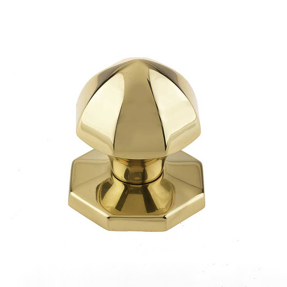 Dart Octagonal Centre Door Knob (60mm) - Polished Brass